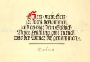 Postkarte mit Spruch von Heinrich Heine