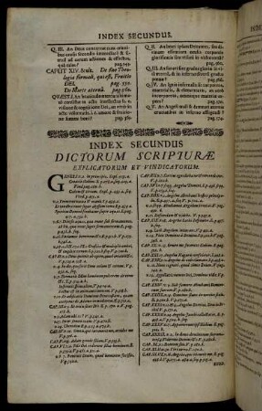 Index Secundus Dictorum Scripturæ Explicatorum Et Vindicatorum.
