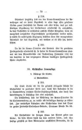 III. Geschlossene Armenpflege