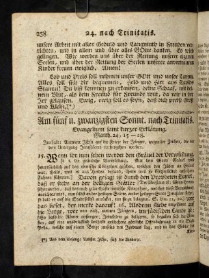 258-266, Am fuenf und zwanzigsten Sonntag nach Trinitatis