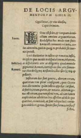 De Locis Argumentorum Liber II.