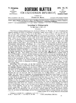 Lessing's Pädagogik : (Fortsetzung)