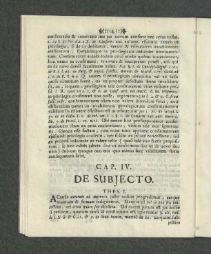 Cap. IV. De Subjecto