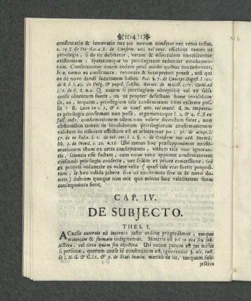 Cap. IV. De Subjecto