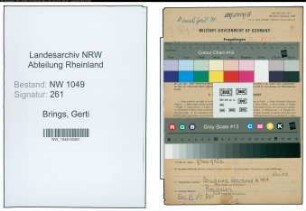 Entnazifizierung Gerti Brings , geb. 12.10.1907 (Posthalterin)