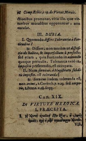 Cap. XIX. De Virtute Heroica.