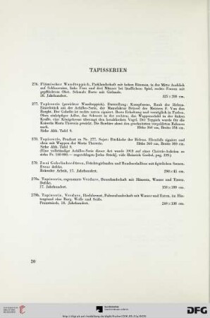 Tapisserien (Nr. 276-279)