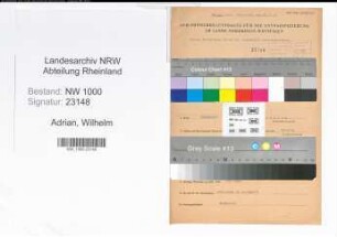 Entnazifizierung Wilhelm Adrian, geb. 06.03.1893 (Lokfuehrer)