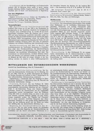 Mitteilungen des Österreichischen Werkbundes
