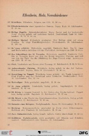 Elfenbein, Holz, Verschiedenes (Nr. 337 - 353)