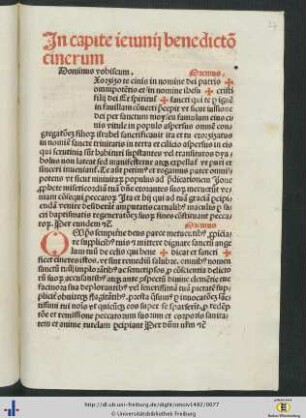 In capite ieiunii benedictione cinerum.