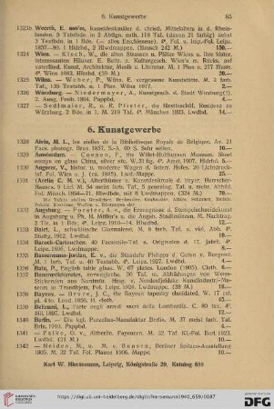 6. Kunstgewerbe (Nr. 1328 - 1613)