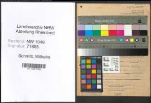 Entnazifizierung Wilhelm Schmitt , geb. 02.04.1890 (Werkmeister)