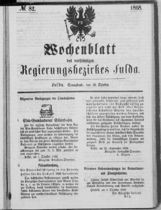 No. 82., Ausgabe vom 10. Oktober 1868
