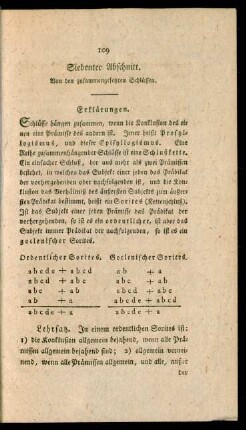 Siebenter Abschnitt. Von den zusammengesetzten Schlüssen
