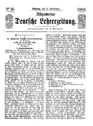 Protokolle der 11. allgemeinen deutschen Lehrerversammlung
