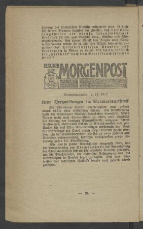 Berliner Morgenpost Morgenausgabe. 9.10.1919