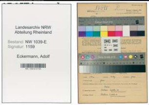 Entnazifizierung Adolf Eckermann , geb. 07.11.1894 (Werkmeister)