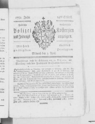 14tes Stück., Ausgabe vom 3. April 1782