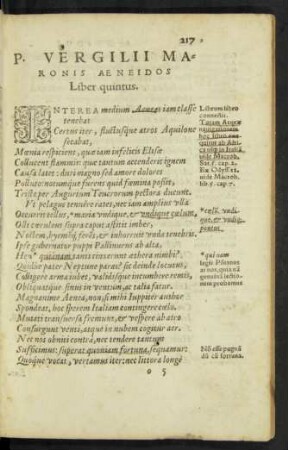 P. Vergilii Maronis Aeneidos Liber quintus.