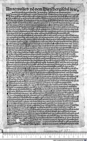 Ain news lied vo[n] dem Wirte[m]bergisch[e]n krieg was der pund eingeno[m]men hat. In dem thon. Ich stund an ainem morgen : AIn news lied wil ich sing[e]n yetzu[n]d zu diser frist ...