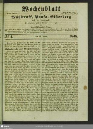 Wochenblatt für Mühltroff, Pausa, Elsterberg und Umgegend