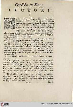 Candido & aequo lectori s.