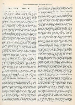 701-704 [Rezension] Uhsadel, Walter, Die gottesdienstliche Predigt
