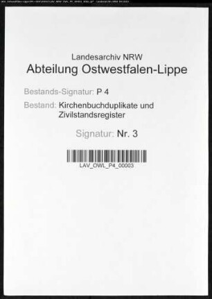 Zivilstandsregister der Munizipalität Aplerbeck (G 1811). (Gemeinde: Aplerbeck, Stadt Dortmund)