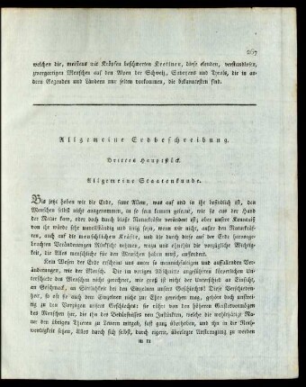 Drittes Hauptstück. Allgemeine Staatenkunde