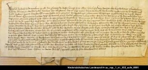 Hayo in Wybelsum und das Kloster Langen tauschen Grundbesitz im Wybelsumer und Loquarder Hammrich = OUB I, Nr. 786, S. 682 2 anhängende Siegel verloren