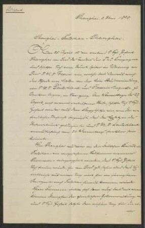Abschrift einer Reisebeschreibung von Shanghai über Futschau bis Shanghai vom 02.05.1898