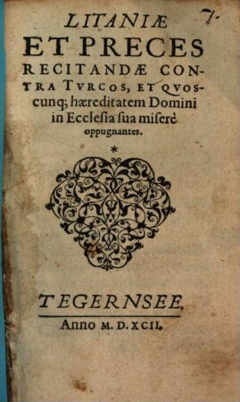 Litaniae et preces recitandae contra Turcos