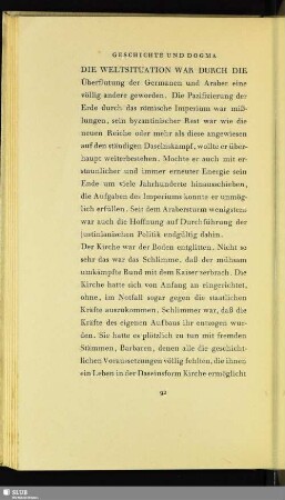 [Dogmatik des zweiten Jahrtausends. Kirche und Welt]