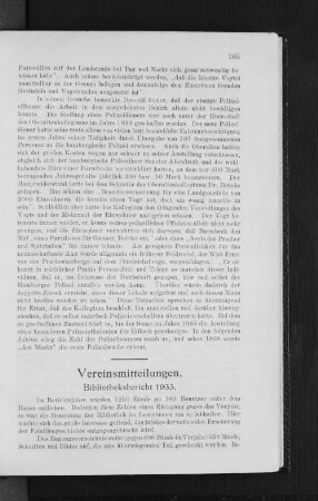 Vereinsmitteilungen.