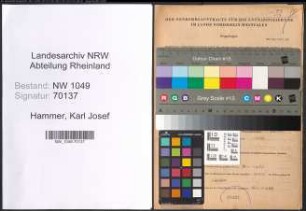 Entnazifizierung Karl Josef Hammer , geb. 18.10.1906 (Schlosser)