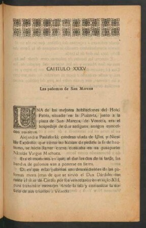 Capítulo XXXV - Las palomas de San Marcos