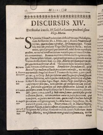 98-105, Discursus XIV