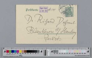 Postkarte an Richard Dehmel