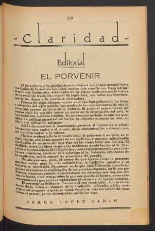 El porvenir : Editorial