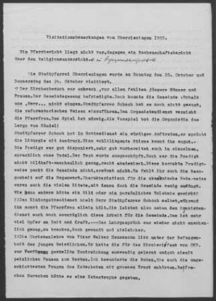 Oberriexingen: Visitationsbericht 1935