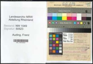 Entnazifizierung Franz Auding , geb. 12.12.1896 (Verwaltungsangestellter)
