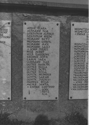 Grabstein 481 (Index: 99786494) Besonderheit: kulturhistorisch wertvoll / hist.-wiss. Gründe (Gedenktafel Schoah-Opfer): Gedenkstein 481 (Detailaufnehme 2)