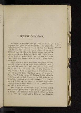 I. Rheinische Handelsplätze.