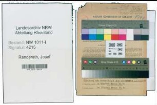 Entnazifizierung Josef Randerath , geb. 20.07.1915 (Polizei Beamter)