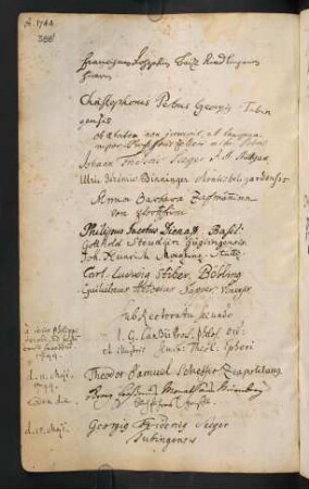 Sommerhalbjahr 1744. Rektorat Israel Gottlieb (Theophil) Canz