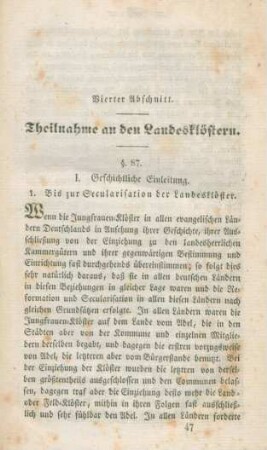 Vierter Abschnitt: Theilnahme an den Landesklöstern