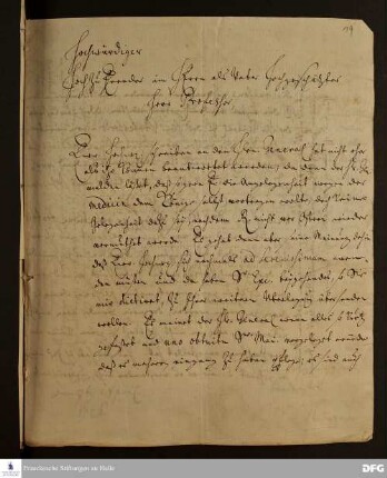 Brief von Johann Ulrich Christian Köppen an [August Hermann Francke].