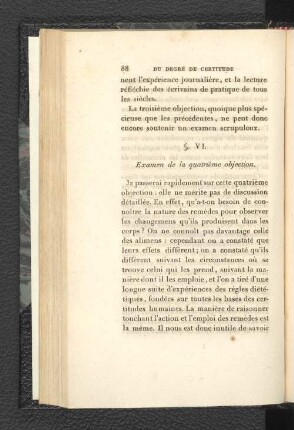 §. VI. Examen de la quatrième objection.