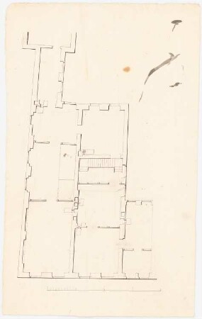 Gebäude: Grundriss Obergeschoss mit variierter Treppenangabe gegeüber Inv.Nr. 1118